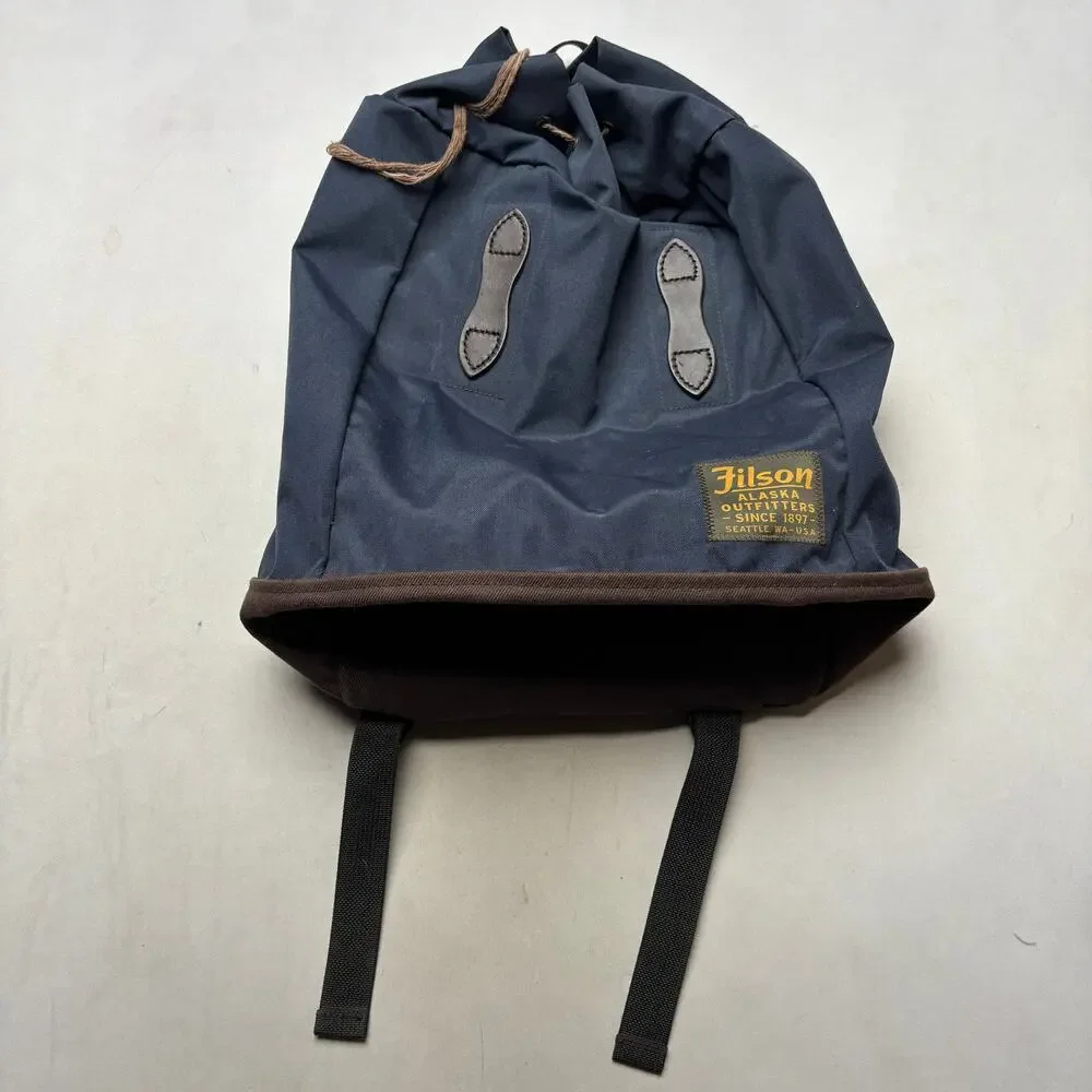 Filson Daypack Drawstring Backpack Navy Rugged Hiker Camping Bag Gorpcore